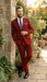 Men’s Red Pinstripe Suit – Stripe Two-Button Vested Suit 2 Buttons