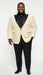 Men’s Ivory Dinner Jacket - Cream Velvet Blazer with Black Satin Lapel | Wedding and Party Formal Sport Coat in off white