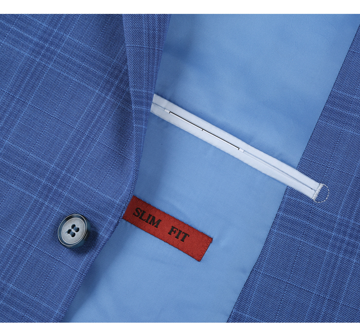293-10 Men's 2-Piece Slim Fit Windowpane Check Dress Stretch Suit - Image 8
