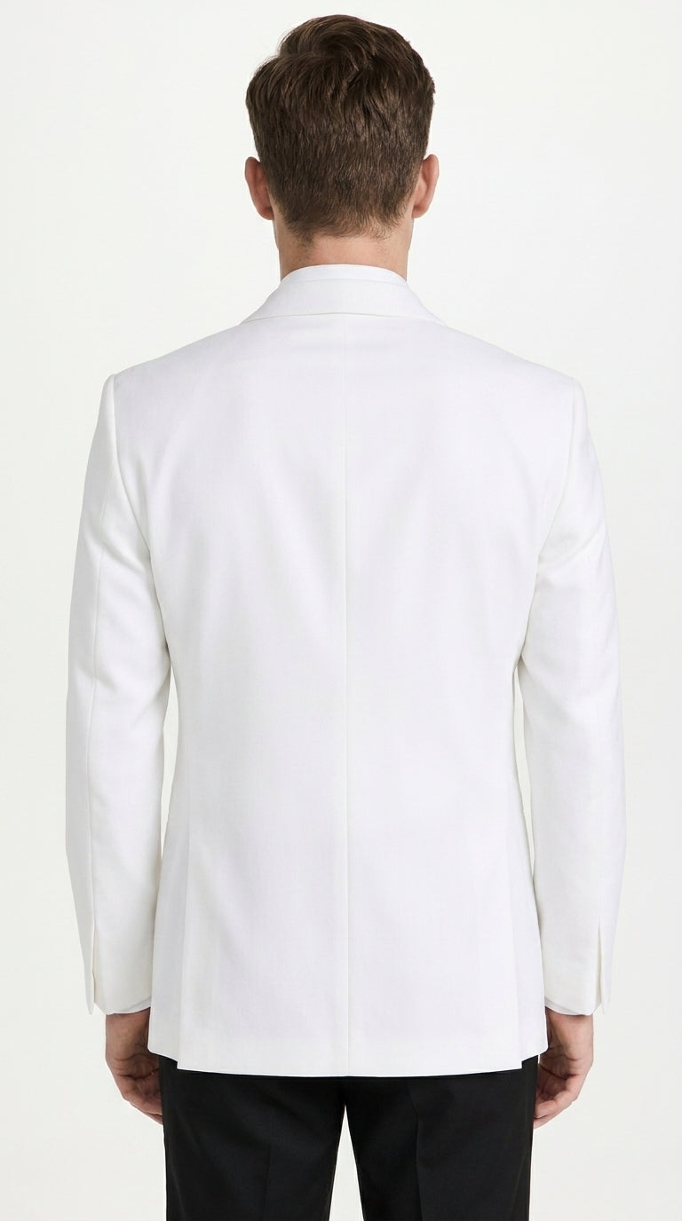 Snow White Dinner Jacket 100% Poly -  Blazer Jacket For Men Online1 Button Shawl Collar