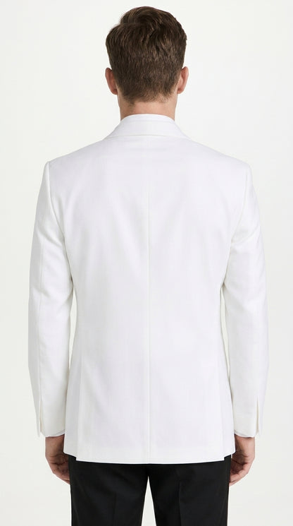 Snow White Dinner Jacket 100% Poly -  Blazer Jacket For Men Online1 Button Shawl Collar