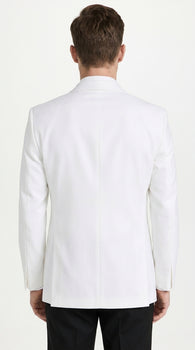 Snow White Dinner Jacket 100% Poly - Cheap Priced Blazer Jacket For Men Online1 Button Shawl Collar