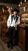Men’s White Cowboy Tuxedo with Black Satin Lapel – Western Formal Suit with Matching Vest