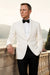Men’s Pure White Dinner Jacket Blazer – James Bond Style Formal Tuxedo Blazer for Wedding, Black Tie & Evening Wear