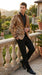 Men's Light Brown & Gold Baroque Embroidered Blazer Jacket | Tuxedo Dinner Jacket
