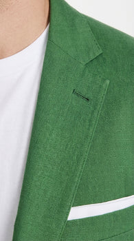 Men’s Emerald Green Linen Suit Set – Lightweight Summer Blazer and Pants, Casual Formal Summer Suit, Breathable Wedding Party Outfit