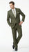 Men’s Olive Green Tuxedo With Trim Collar – Formal Wedding, Prom Suit Modern Fit