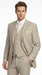 Men’s Tan Pinstripe Three Piece Suit – Classic Fit Pleated Pants  Tan Sand Beige Wedding, Church Shadow Ton on Tone  Business Suit for Men