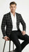 Men’s Black Windowpane Check Blazer – Black Plaid Formal Blazer Jacket for Business, Wedding and Smart Casual Style