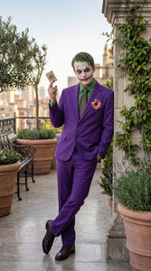 Men’s Purple Joker Blazer Dark Knight Inspired Jacket – Classic Villain Style Party Blazer, Halloween Costume Suit Jacket, Stylish Themed Wear