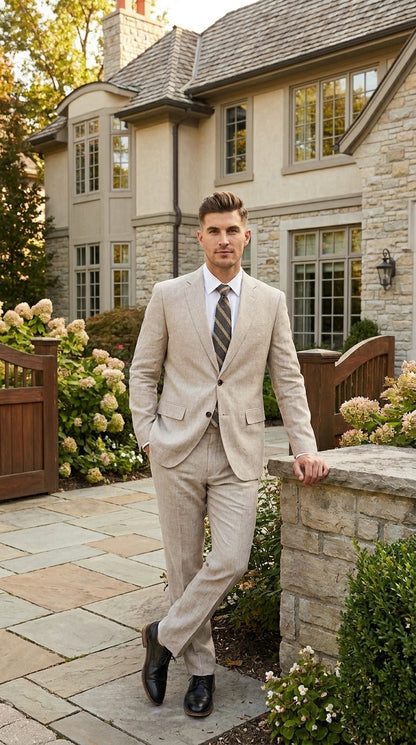 Big and Tall Men’s Gray Suit Separates with 2 Button Jacket and Matching Pants, Formal Dress Suit