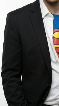 Mens Black Blazer – Clark Kent Inspired Smart Casual Office Blazer for Men Classic Everyday Formal Jacket
