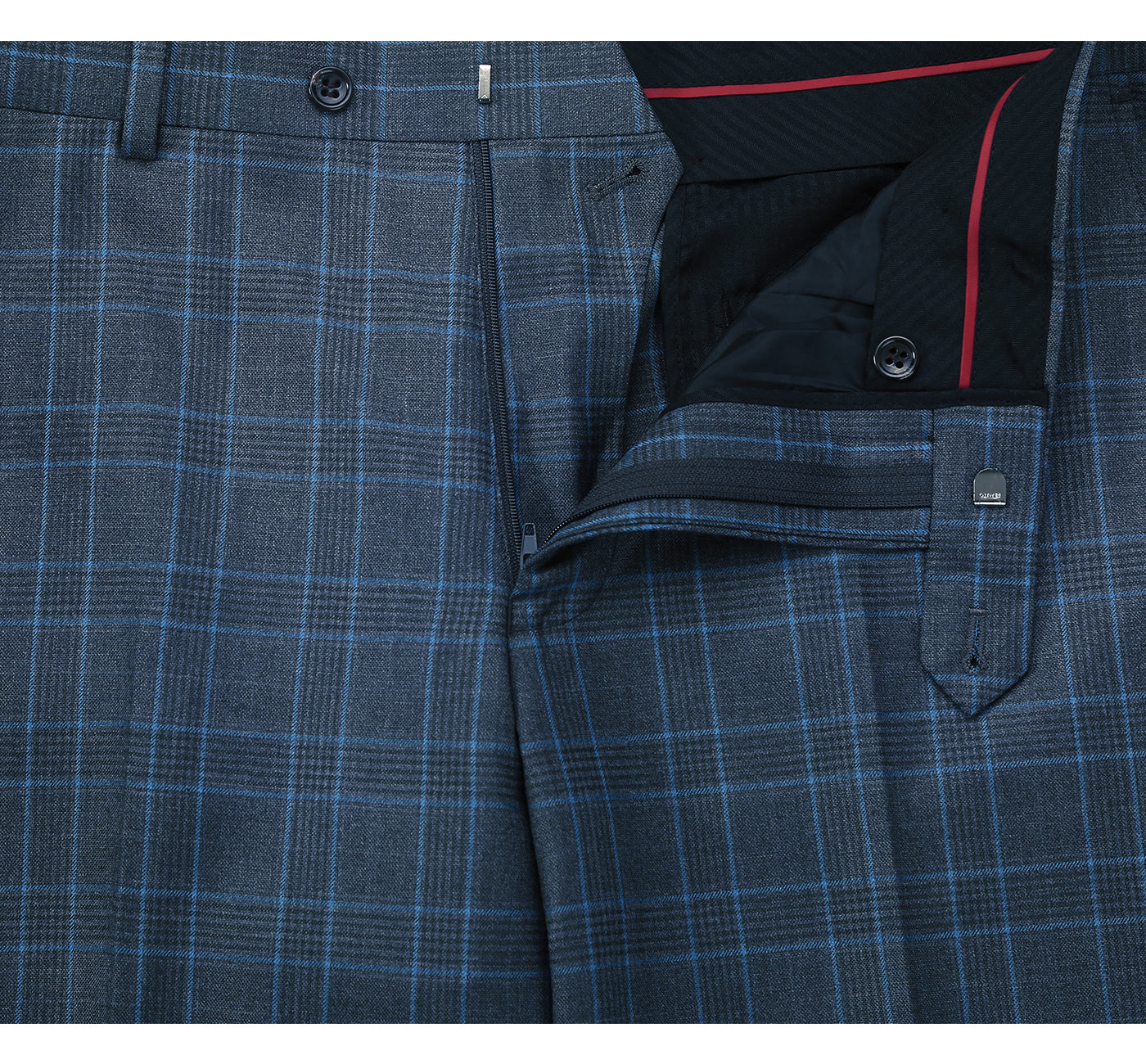 293-6 Men's Two Piece Classic Fit Windowpane Check Dress Suit - Image 8