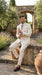 Men’s Cream Off White Pinstripe Linen Pinstripe 2 Piece Double Breasted Suit, Summer Wedding Ivory Color By Vitali