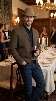 Mens Brown Western Blazer – Cowboy Style Casual Jacket Vintage Western Sport Coat Country Fashion Jacket