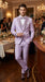 Men’s Lilac Suit with Silver Glitter Sequin Lapel – Lilac and Silver Formal Tuxedo Suit for Prom, Wedding  Lavender Tuxedo