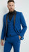 Men’s Royal Blue 3 Piece Suit with Black Lapel – Modern Formal Suit for Wedding, Prom and Party Wear