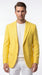 Zacci Brand Men’s Lemon Yellow Blazer Peak Lapel Hopsack Weave – Elegant Formal Blazer Jacket for Wedding, Party, Prom and Smart Casual Wear