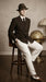 Men’s Black Pinstripe Blazer with White Pants 1920s Gangster Mob Boss Style Suit – Double Breasted Vintage Formal Jacket, Classic Party Costume Wear