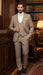 Men's Beige Pinstripe Three-Piece Vested Suit – Tailored Fit  Business Attire in Tan Stripe by Rossiman