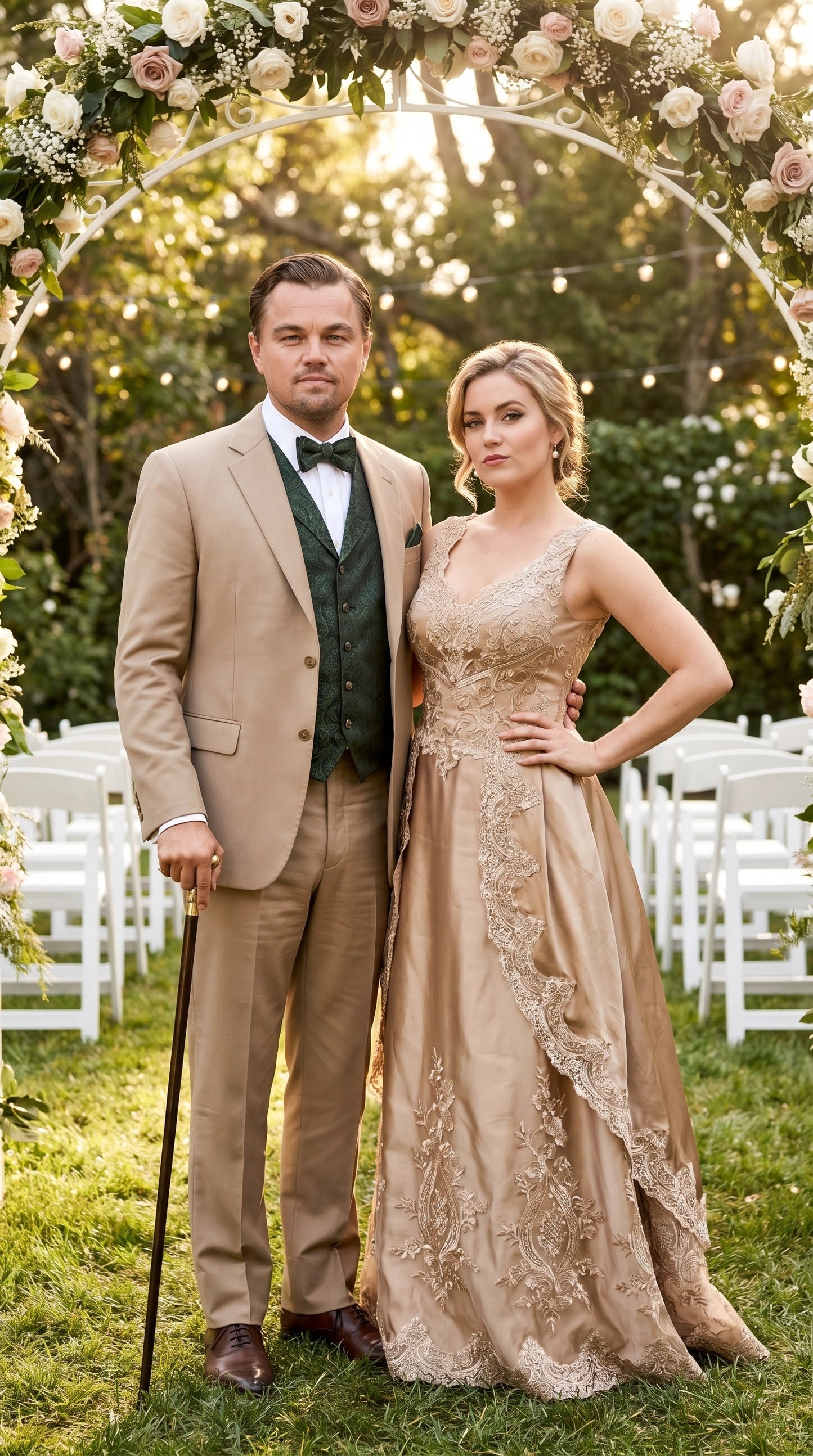 Men’s Khaki 3 Piece Suit with Patterned Vest, Great Gatsby Inspired Formal Suit for Weddings, Mardi Gra in Tan Camel Color Modern Fit