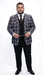 Men’s Big and Tall Charcoal Gray and Black Plaid Blazer – Grey Checker Windowpane Sport Coat