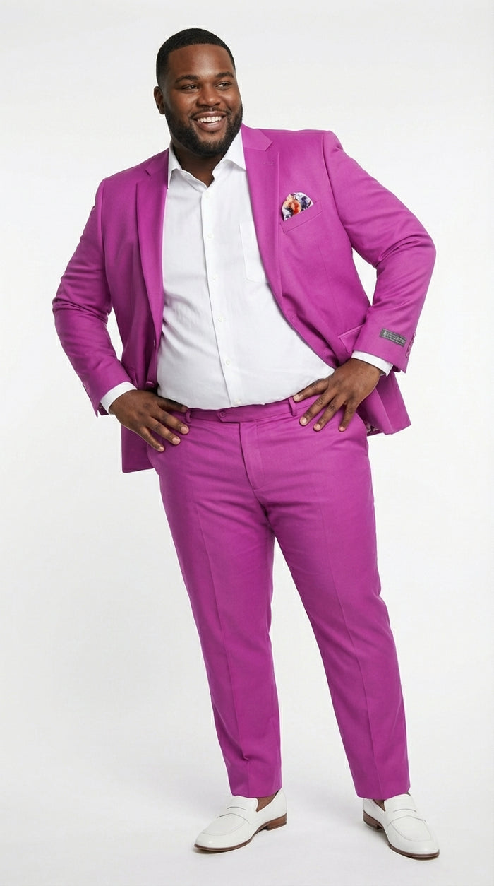 Mens Fuchsia 2 Piece Suit – Bright Pink Formal Suit for Men Stylish Wedding Party Prom Suit Magento Color Modern Fit