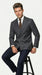 Men’s Charcoal Double Breasted Blazer, Formal Wedding Business Casual Sport Coat Jacket Wool Fabric