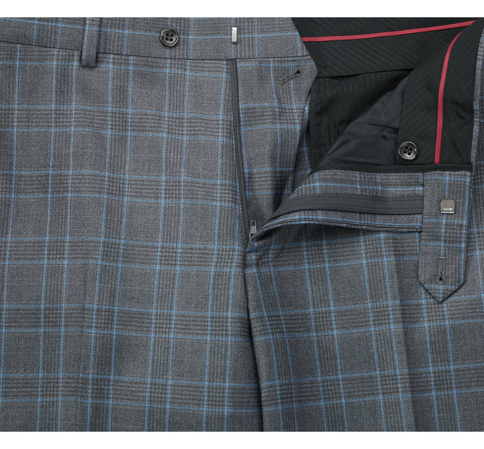 293-5 Men's Two Piece Classic Fit Windowpane Check Dress Suit - Image 8