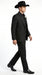 Men’s Black Western Tuxedo Suit, 3 Piece Cowboy Formal Wedding Prom Suit with Satin Trim