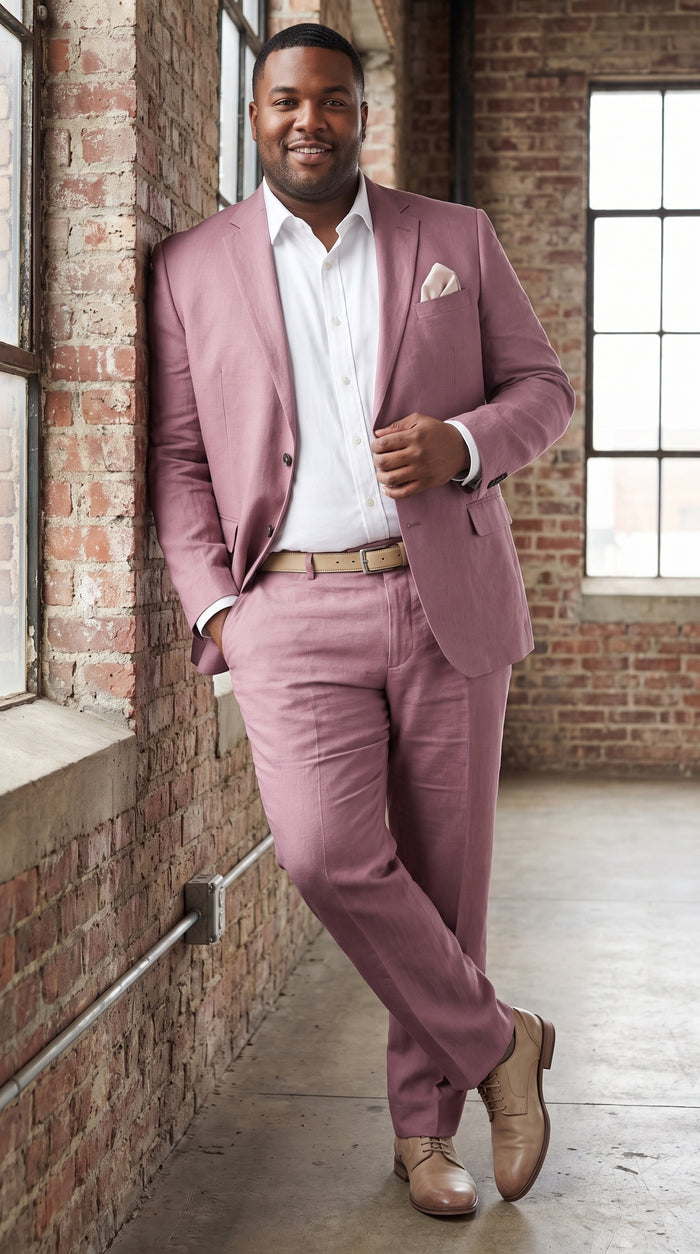 Men’s Mauve 2-Piece Suit – Two-Button Wedding, Prom and Business Suit  Modern Fit