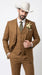 Men’s Tan Groom Outfit Country Wedding 3 Piece Suit Khaki Camel Color Modern Fit
