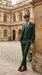Men’s Hunter Green Pinstripe 3-Piece Suit – Vintage Wedding, Prom and Formal Suit with Matching Vest
