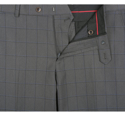 292-2 Men's Two Piece Classic Fit Windowpane Check Dress Suit - Image 8