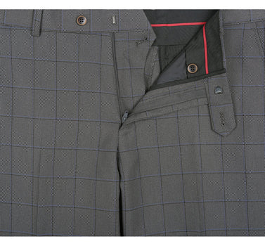 292-2 Men's Two Piece Classic Fit Windowpane Check Dress Suit - Image 8