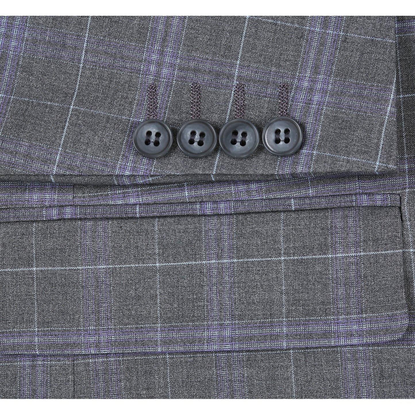 293-25 Men's Classic Fit Checked Suits - Image 8