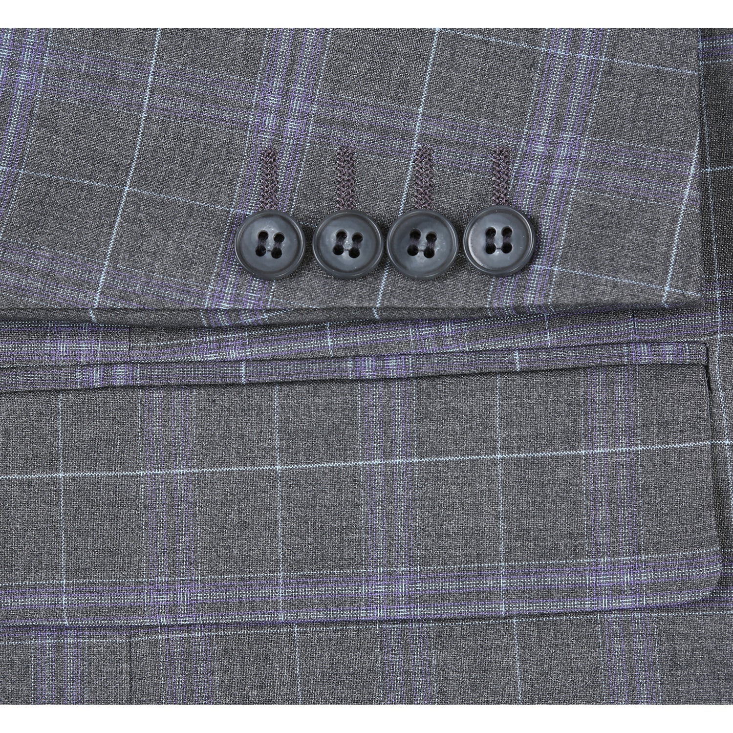 293-25 Men's Classic Fit Checked Suits - Image 8