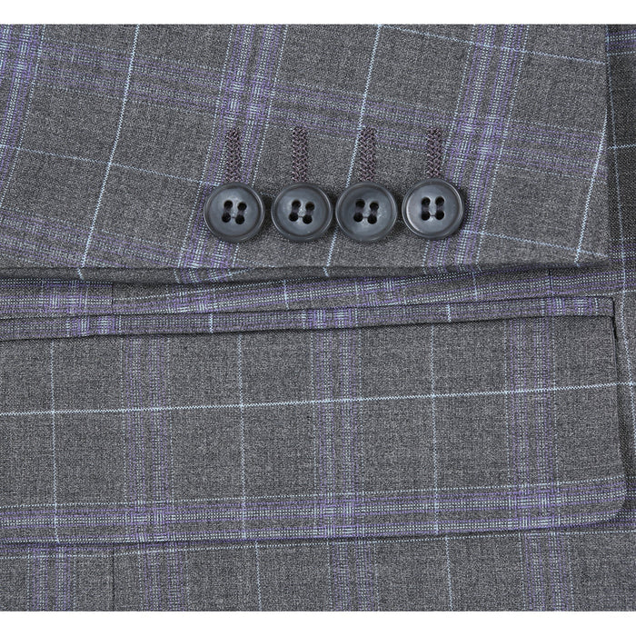 293-25 Men's Classic Fit Checked Suits - Image 8