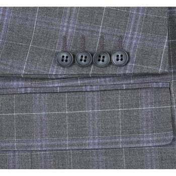 293-25 Men's Classic Fit Checked Suits - Image 8