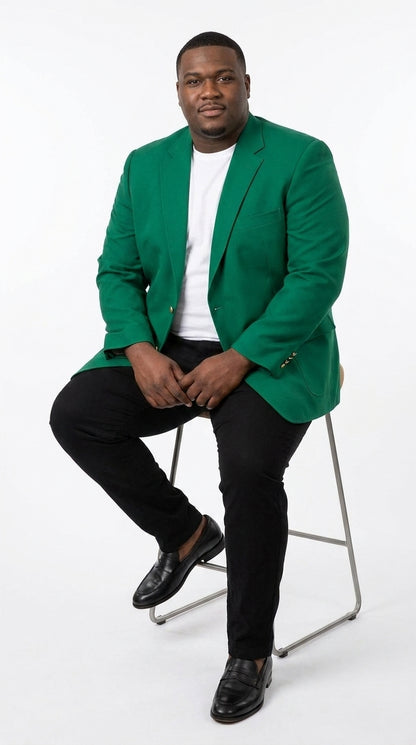 Men’s Kelly Green Blazer with Black Pants – Church, Business and Formal