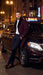 Men’s Burgundy Three Quarter Coat with Faux Fur Collar Overcoat – Luxury Winter Outerwear Three Quarter Carcoat Topcoat
