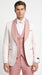 Men’s Cream and Rose Pink Prom Suit – Cream Tuxedo Jacket with Rose Pink Pants and Shawl Lapel Formal Suit for Prom and Wedding