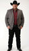 Men’s Charcoal Gray Western Faux Suede Blazer – Double Button Cowboy Jacket for Wedding & Party Wear