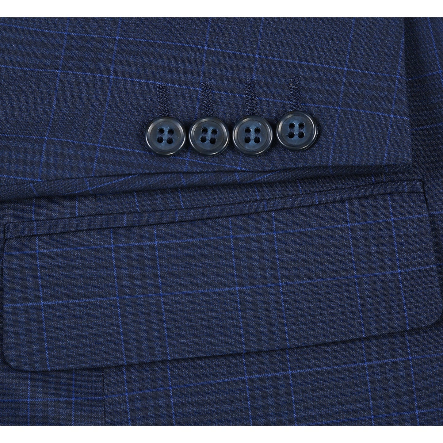 293-26 Men's Classic Fit Checked Suits - Image 8