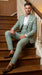 Mint Green Plaid Three Piece Suit for Men | Classic Checkered Formal Suit with Jacket Vest and Pants By Rossiman