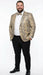 Men’s Beige and Black Snakeskin Print Blazer – Alligator Crocodile Exotic Sking Sport Coat Jacket in Tan Camel Color