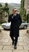 Men’s Black Double Breasted Overcoat, James Bond Inspired Long Formal Coat for Weddings, Business Events, Parties, and Winter Occasions