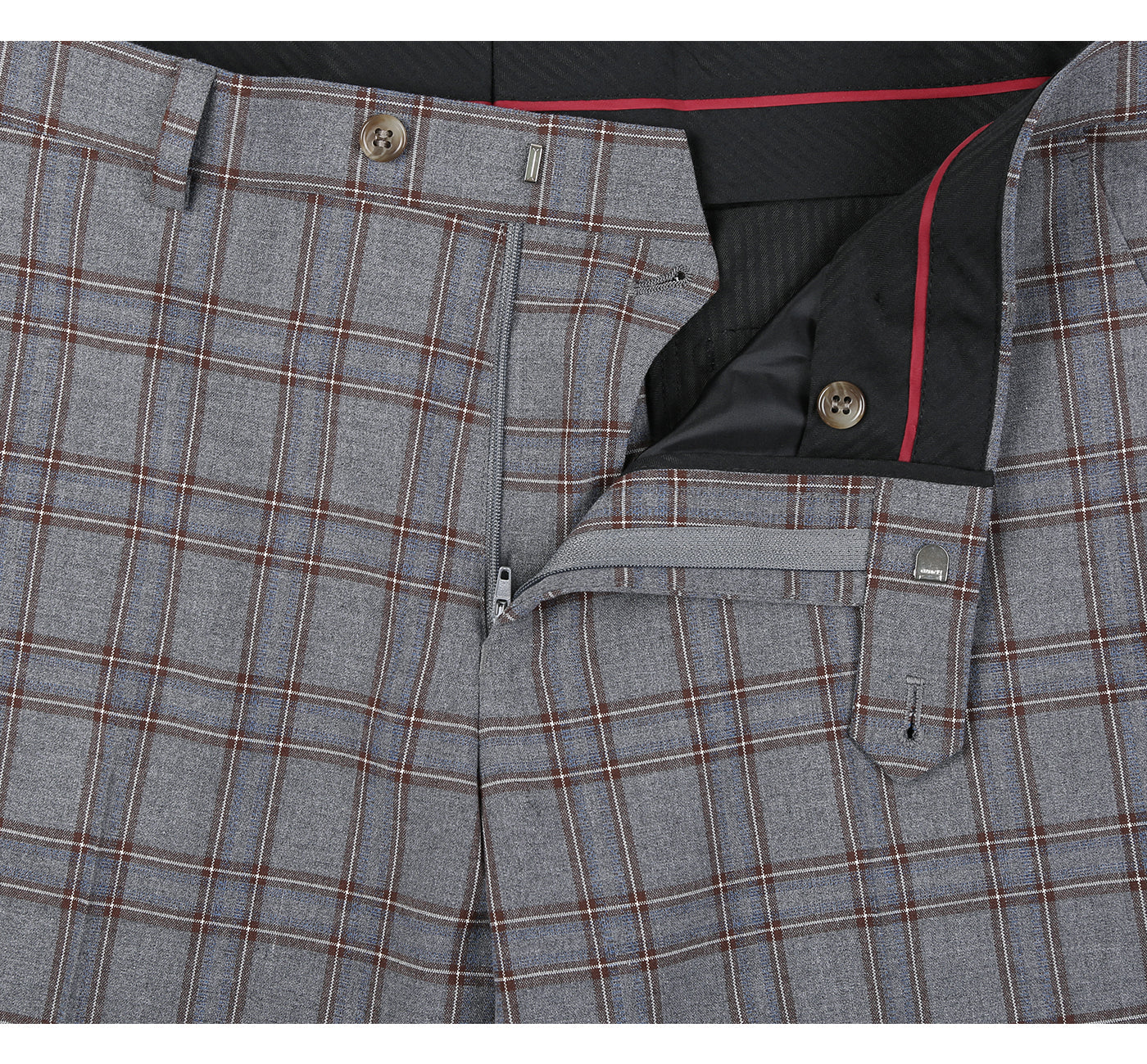 293-7 Men's Two Piece Slim Fit Stretch Windowpane Check Dress Suit - Image 8