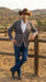 Mens Grey and White Trim Western Blazer – Classic Fit Cowboy Style Contrast Trim Dress Jacket