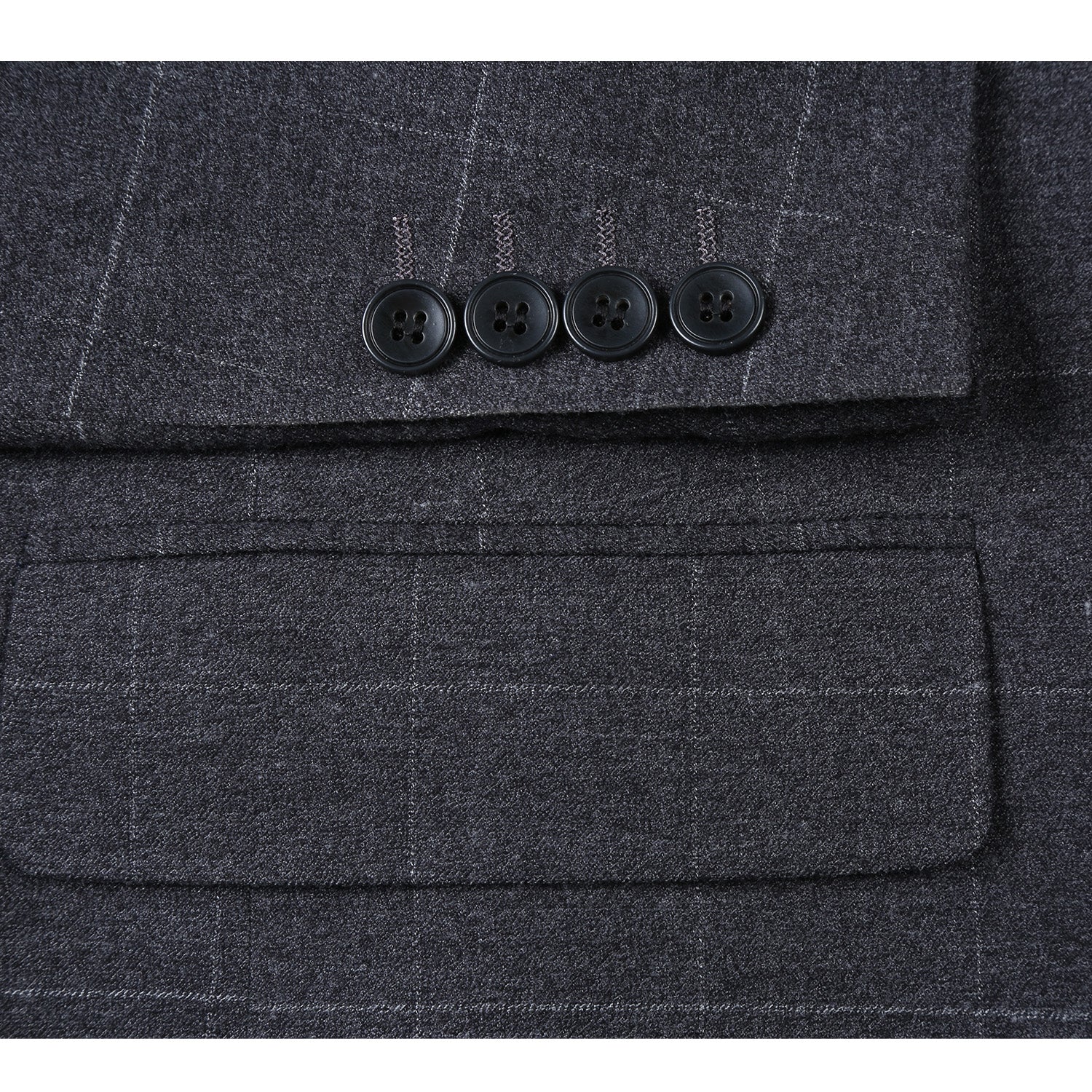 293-31 Men's Slim Fit Checked Suits - Image 6